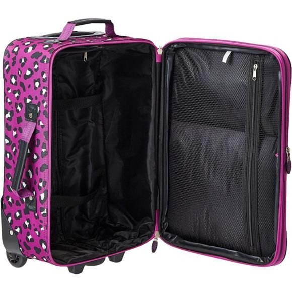 Upright Luggage Set, Expandable, Travel Bag Travel Set Purple, 2-Piece (14/19) - Picture 5 of 6